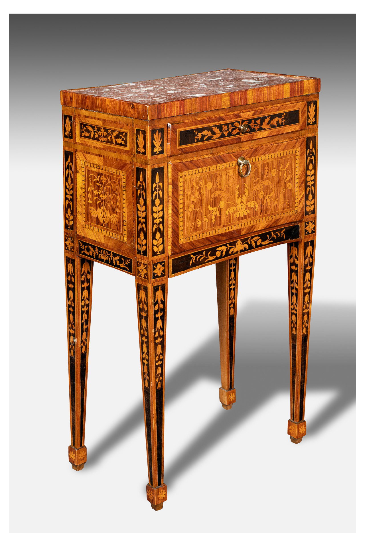 Mobiletto lombardo Luigi XVI in legno intarsiato, 1780